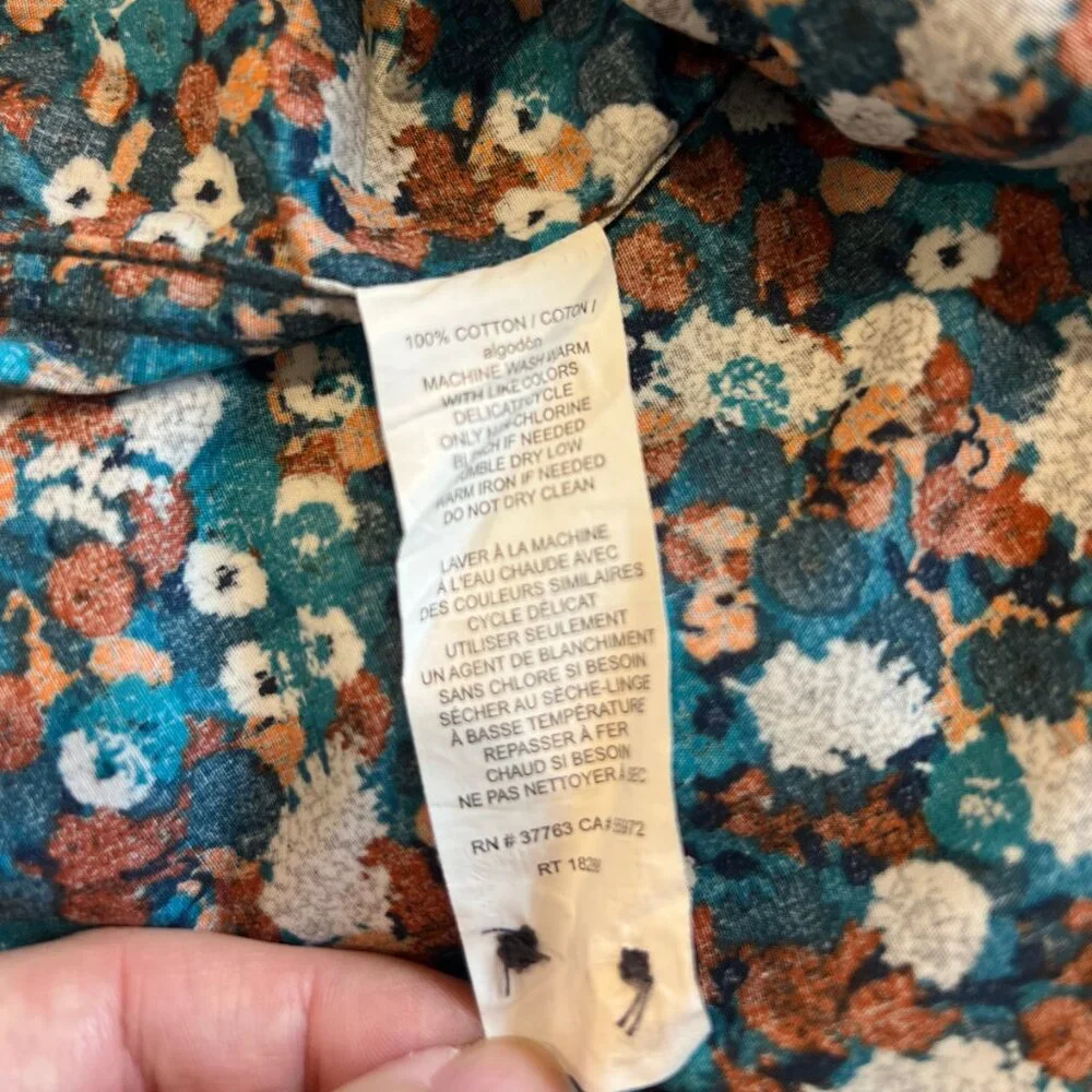 Perry Ellis Mens Slim Fit Button Down Floral Pattern Dress Shirt Size M - Picture 6 of 8